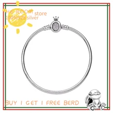 Authentic 100% 925 Sterling Silver Crown Shape Fashion DIY Jewelry Snake Chain Charm Fits Pandora Bracelets For women Jewellery