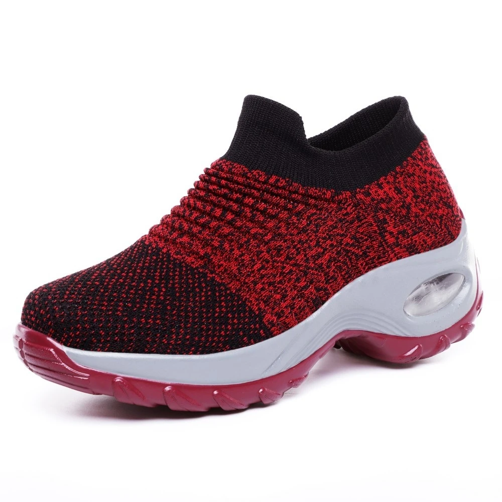 Женская обувь для тенниса; кроссовки на платформе; Spor Ayakkabi Bayan; спортивная однотонная дышащая обувь; zapatos mujer - Цвет: Red