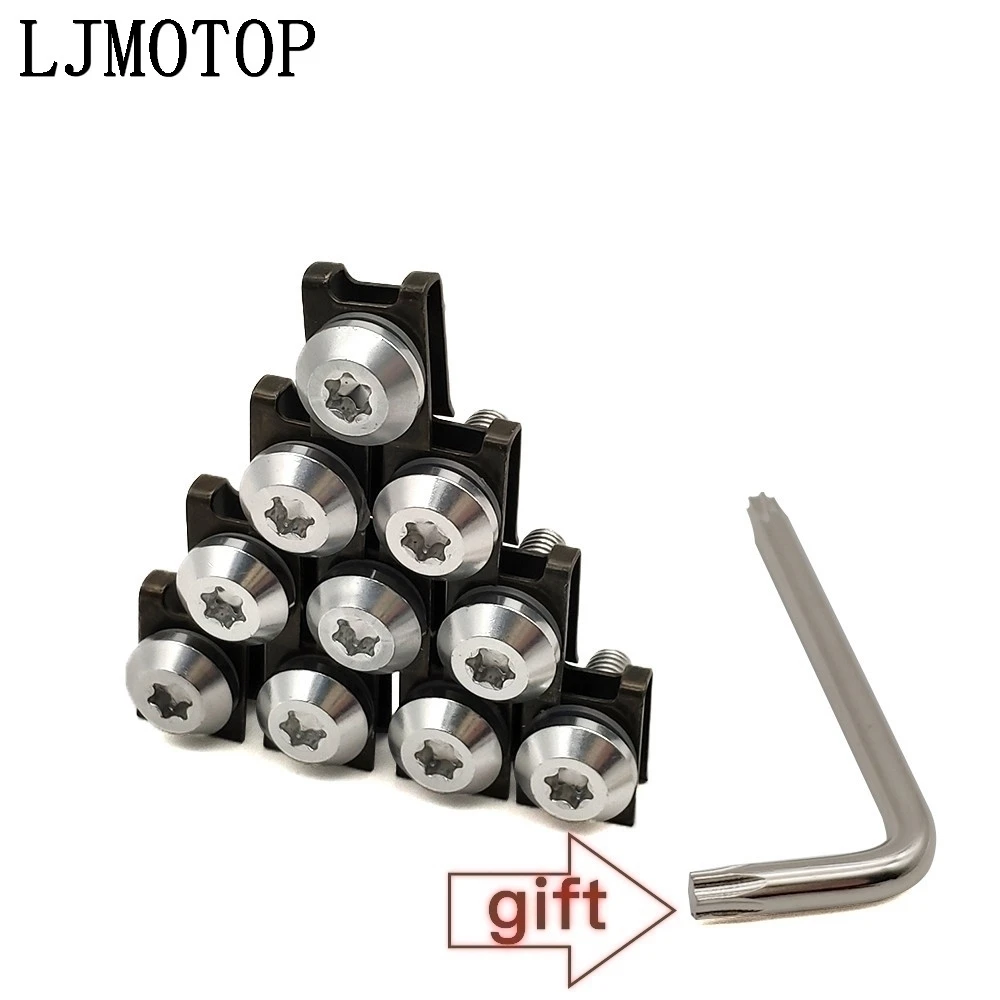 Общего назначения мотоциклетные винты обтекателей зажимы тела Пружинные болты для SUZUKI GSX1400 GSX650F HAYABUSA/GSXR1300 SV1000/S - Цвет: A-Silver-10 blocks