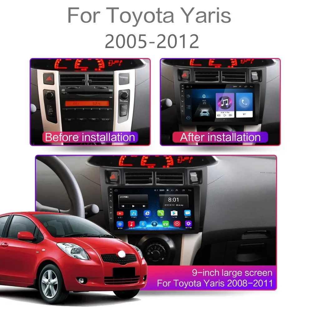 Автомагнитола CARTAOTAO 2 din для Toyota Yaris 2005 2006 2012 Android 8 1 автомобильное радио стерео