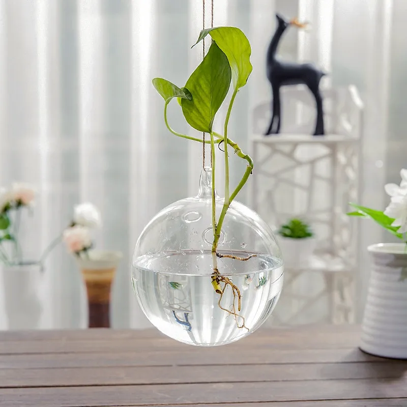 16pcs/pack Diameter=8cm Small Size 2-hole Hanging Glass Ball Vase Home Decoration Simple Terrarium Wedding Live Prop | Дом и сад