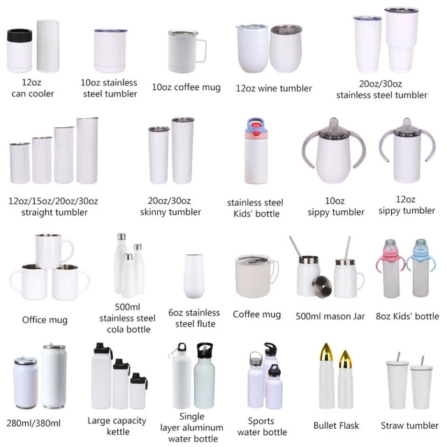 Sublimation Blank Coffee Mug, Double Wall Stainless Steel Water