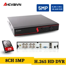 5MP P2P Full HD DVR NVR 4CH 8CH 5MP 4MP 1080P H.265 5 в 1 AHD TVI CVI IP CVBS HD XVR DVR для HD аналоговая Onvif ip-камера 5MP 4MP