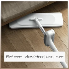 Esfregona plana Esfregão espremedor Esfregona Preguiçosa Mágica Girar 360 graus Seco e molhado rodo para limpeza do chão Sem lavagem de mãos 3 panos de microfibra substituíveis casa cozinha Piso de madeira composta