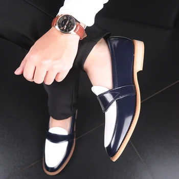 

Mens Formal Dress Shoes Wedding Nightclub Party Shoes Business Leather Shoes Party Casual Shoes Slip-on Flat Loafers 48 A57-47