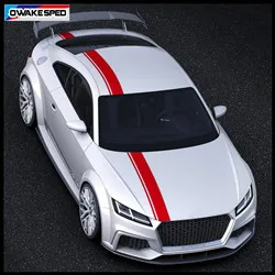 1 set Car Whole Body Sport Stripes Car Hood Bonnet Sticker For Audi-TT TTS RS R8 Coupe Auto Engine Cover Roof Tail Decor Sticker (5)_副本