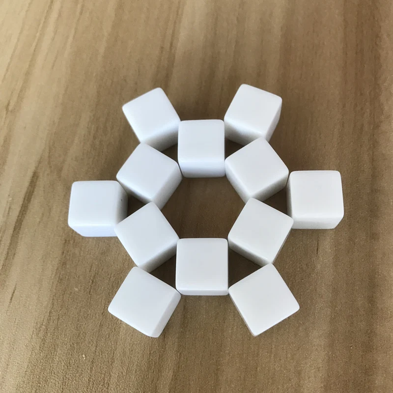 10Pcs/Lot Wholesale White Blank Square Corner Dice Set 12mm Dice Can Write And Carving Children Teaching Instruments Boardgame