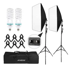 Système de Studio de photographie Andoer Cube parapluie Softbox Kit de tente d'éclairage avec support de lumière équipement vidéo pour Studio Photo