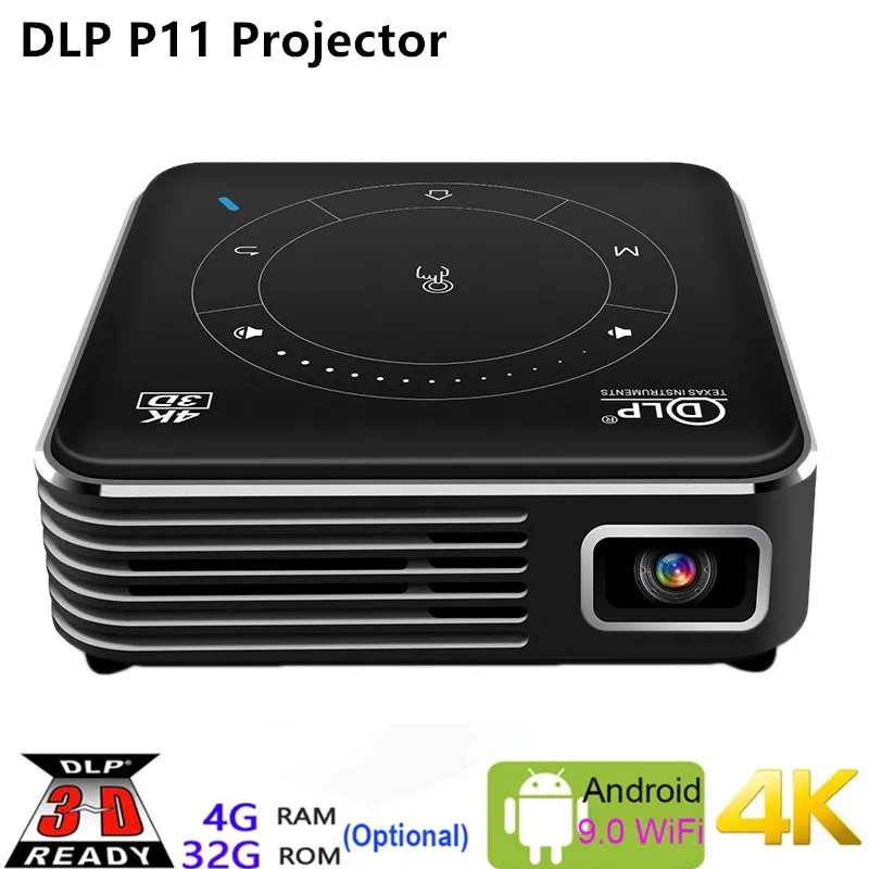 DLP P11 Android 9 0 поддержка 4K Мини проектор 3D HD портативный Micro WIFI Bluetooth мобильный