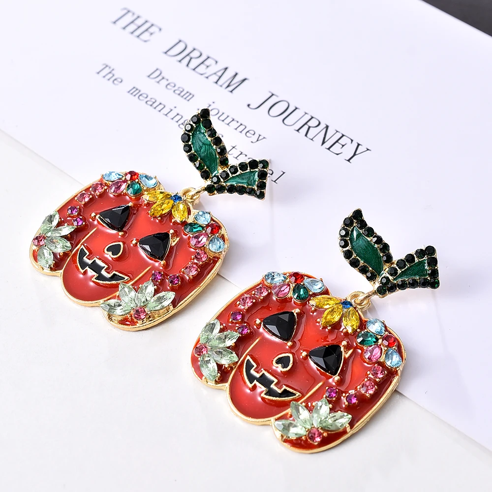 

Ztech Fashion Colorful Pumpkin Drop Earrings For Women Party Jewelry Crystal Santa Claus Pendant Earrings Christmas Gifts Bijoux