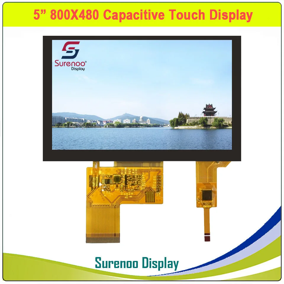 Capacitive Touch 5," 800X480 4-проводной резистивный/межсоединений интегральных схем I2C емкостный сенсорный экран 40P_RGB на тонкопленочных транзисторах на тонкоплёночных транзисторах ЖК-дисплей модуль Дисплей монитор Панель Экран - Цвет: Capacitive Touch