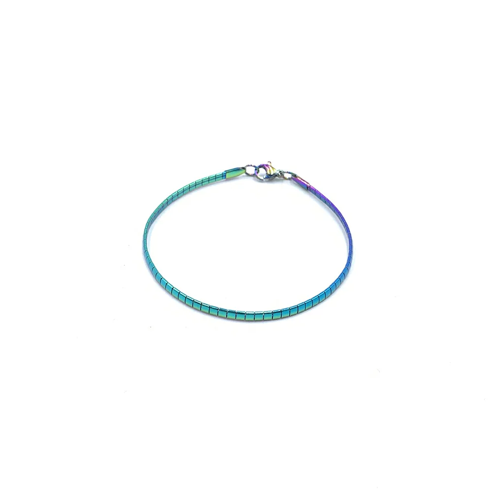 Bracelet Красочный воротник из нержавеющей стали женское ожерелье 4 мм Колье Torques ювелирные изделия змея цепь браслет набор подарки для девочек - Окраска металла: Bracelet