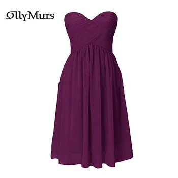 

Summer Short Bridesmaid Dress LR982 20 Colors Chiffon Bridesmaid Dresses Women Strapless Maid of Honor Dresses for Weddings