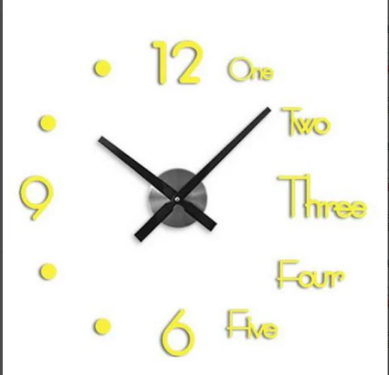 Новые 3D современные настенные часы большие часы Horloge 3D DIY акриловые зеркальные наклейки кварцевые 3 цвета современные бесшумные настенные часы - Цвет: gold