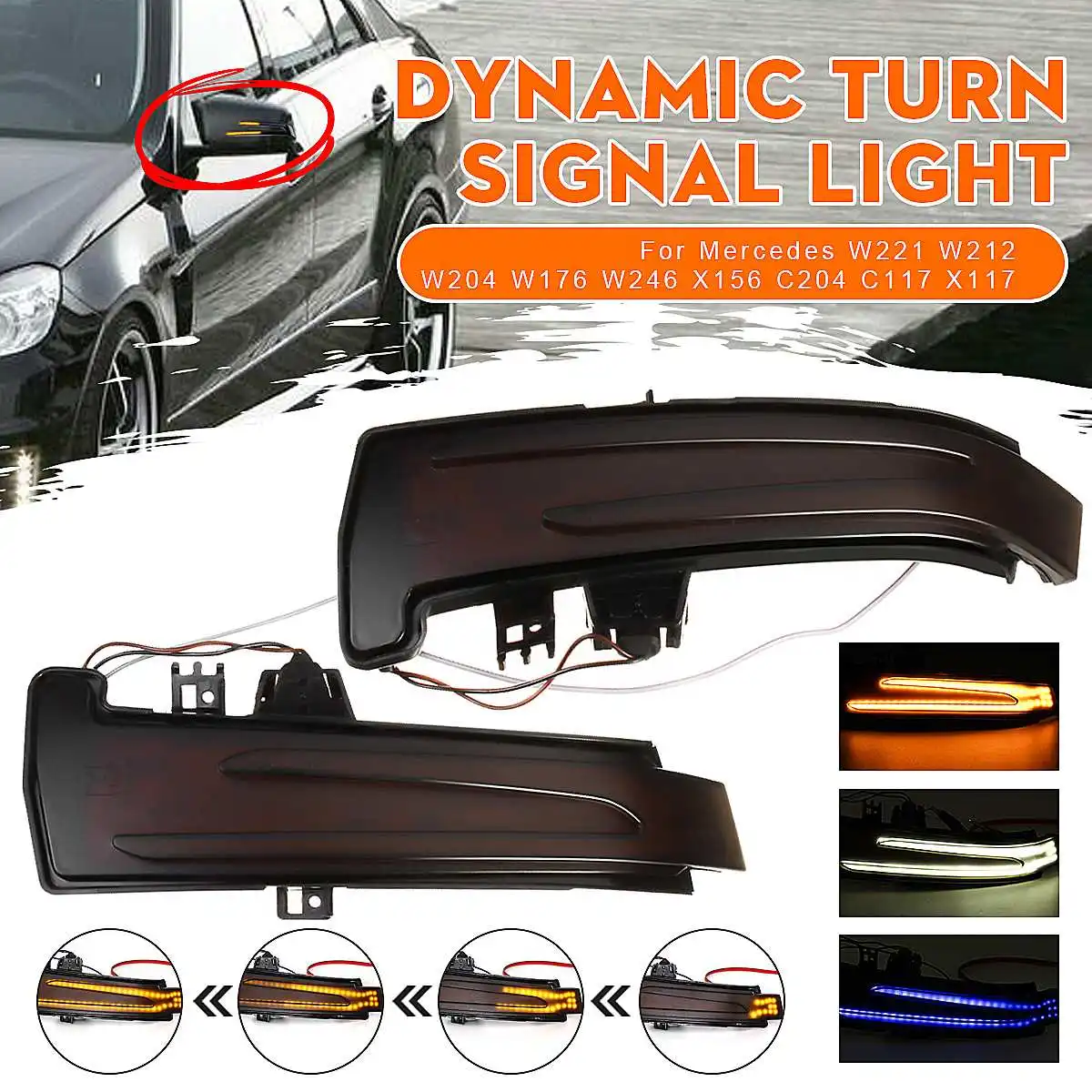 2pcs Dynamic Led Turn Signal Light Mirror Indicator Blinker For Mercedes Benz W176 W246 W204 W212 C117 X156 C204 X117 Signal Lamp Aliexpress