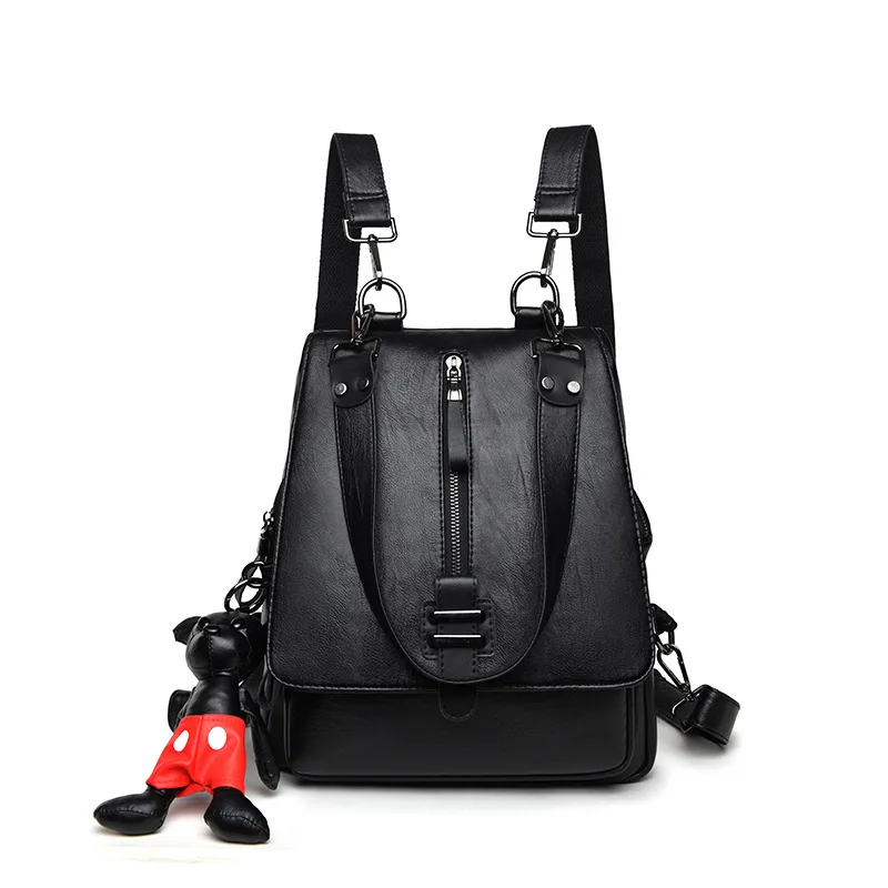 Leather shoulder bag women's backpack 2020 new Korean version of Joker fashion women's multifunctional women's anti-theft