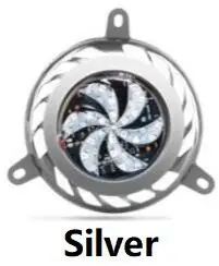 Silver Мотоцикл вентилятор для мотоциклов крышка 12 в светодиодный алюминиевый вентилятор крышка декоративный мигающий свет 100/125/150cc Мотоцикл Скутер - Цвет: Silver
