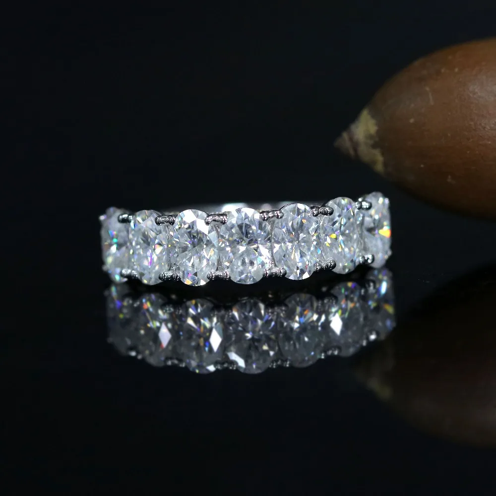 DovEggs 14K 585 White and Yellow Gold New Arrival 4x6mm Oval Cut Moissanite For Women Engagement Anniversary Wedding Gold Ring