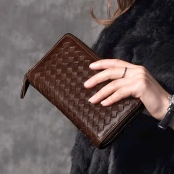 

MISFITS leather Money Bag Purse Phone Bags Women Clutch Genuine Leather Wallet Female Long Wallets Women Zipper Purse