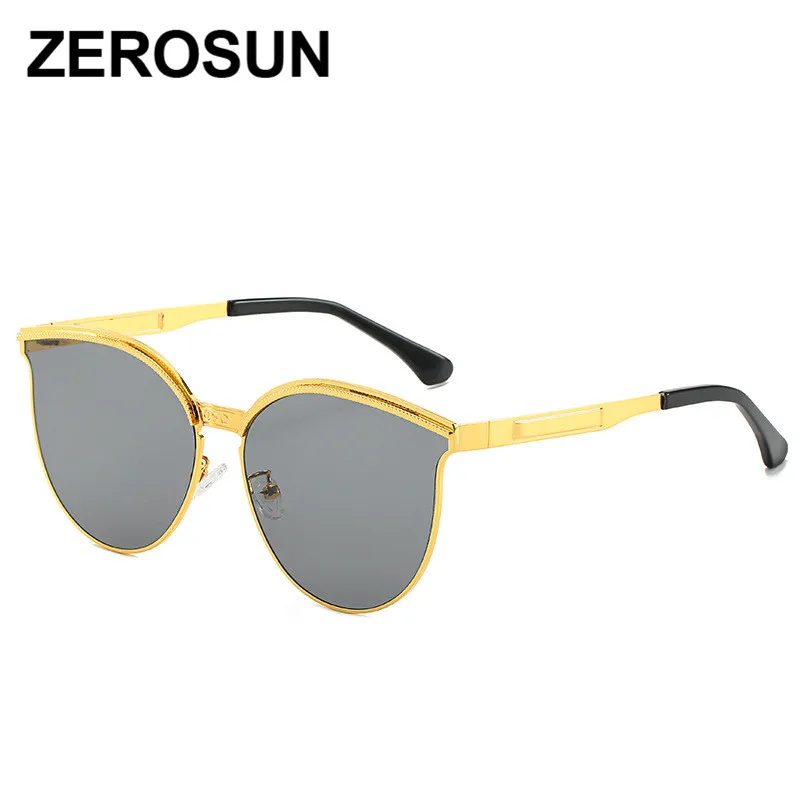Zerosun золотые солнцезащитные очки женские мужские солнцезащитные очки «кошачий глаз» для женщин модные двойные градиентные линзы негабаритные оттенки
