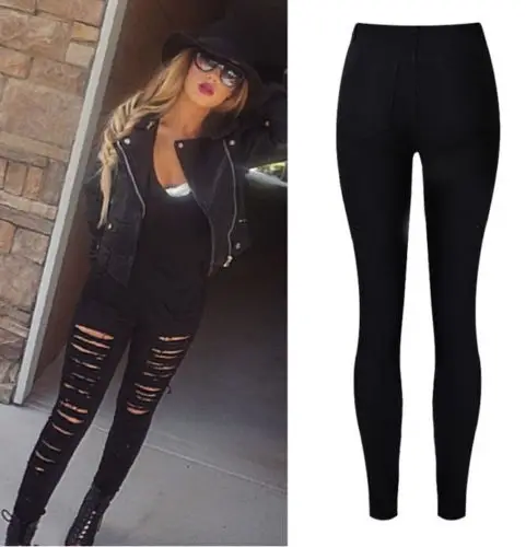 Женские джинсовые брюки карандаш с высокой талией|Узкие джинсы| |