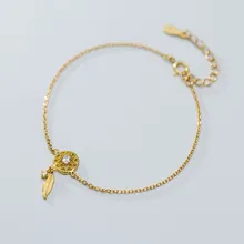 Модный браслет Ловец снов с листьями, CZ, 925 пробы, серебряная цепочка, браслеты для женщин, ювелирное изделие, очаровательный браслет, подарок для девушек и девушек