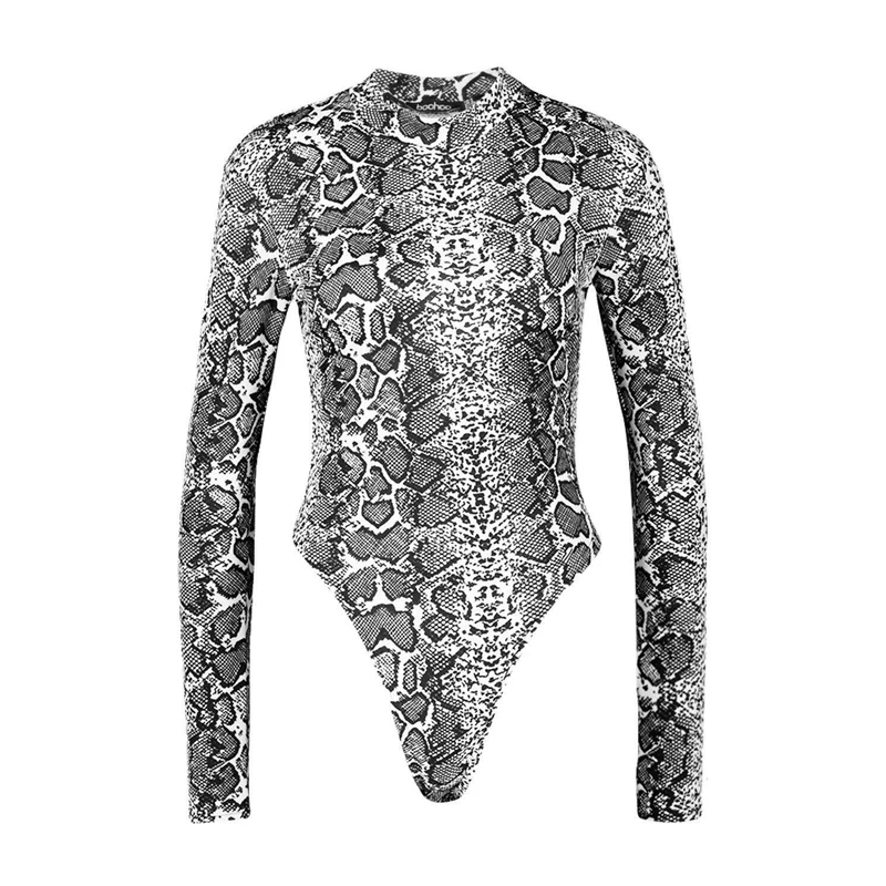 S-XXL, женский купальник со змеиным принтом, длинный рукав, комбинезон, цельный купальник