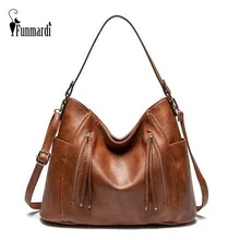 FUNMARDI Брендовая дизайнерская сумка через плечо Роскошная Сумка Женская Сумка из PU Кожи Hobo Винтажная большая сумка Для Женшин Сумка WLHB3027