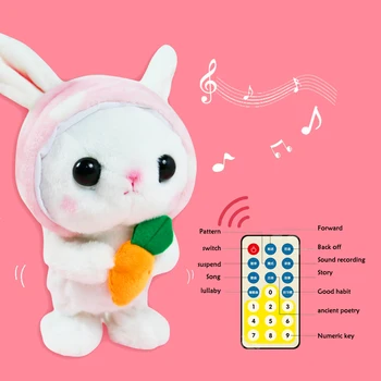 

Talking, singing and walking electric intelligent doll, little rabbit, plush toy, little white rabbit, girl and child doll