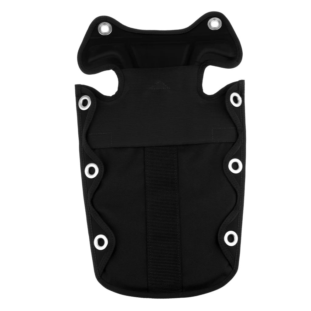 Scuba Tech Diving Nylon Backplate With Pad And 8 Bookscrews Combo, Black