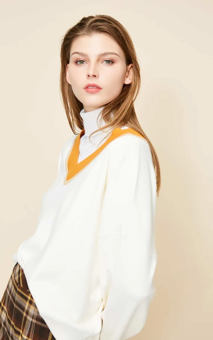 Vero Moda женский свитер свободного кроя с v-образным вырезом и открытыми плечами | 319113527
