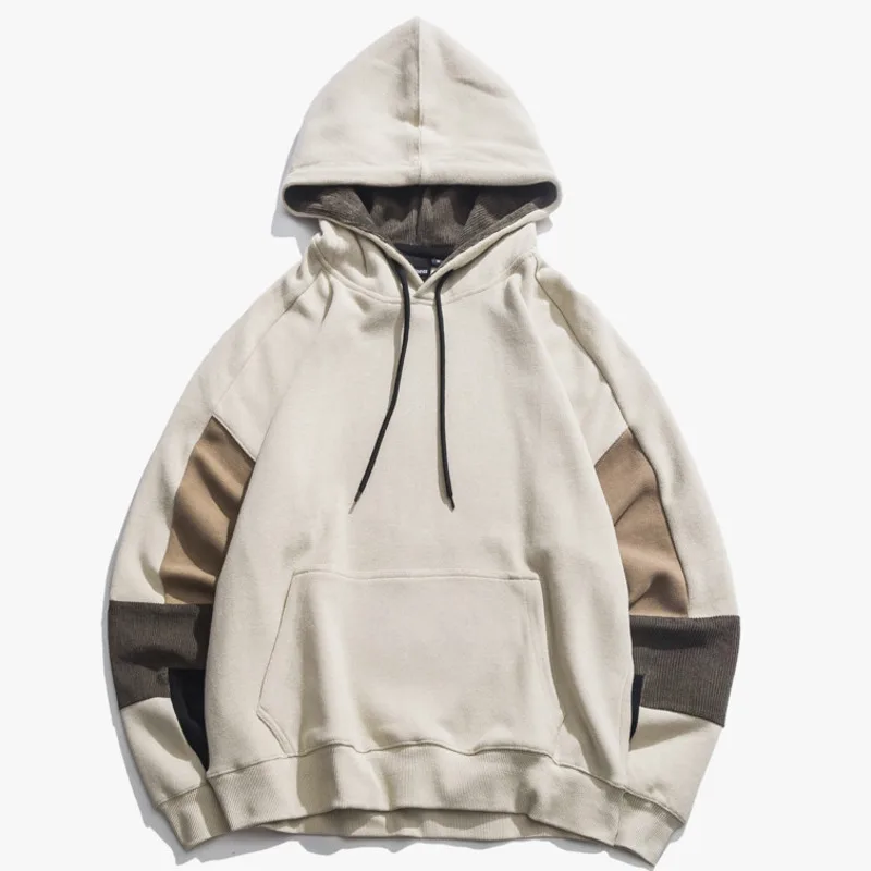 

2019 Men's New Casual Stitching Contrast Color Large Pocket Design Long-sleeved Hooded Temperament Tide Hoodies
