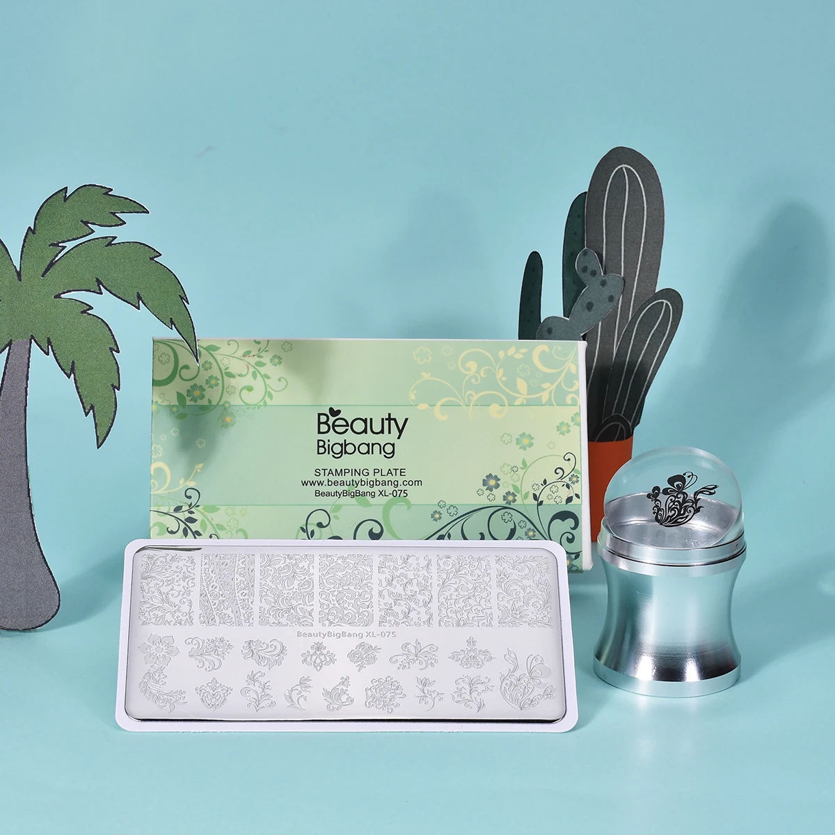 BEAUTYBIGBANG ногтей шаблон штамповочной пластины лоза Бабочка цветок ногтей инструмент изображения пластины штамповки XL-075