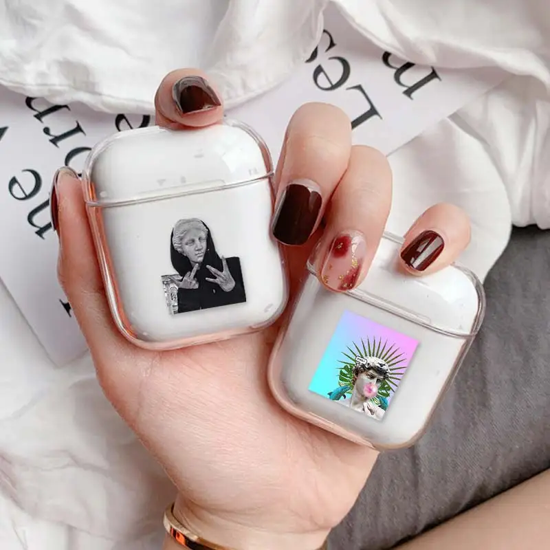 Милый чехол для Apple airpods со смешными героями из мультфильмов статуи искусство Беспроводной Bluetooth наушники чехол для переноски 1/2 Мягкий защитный чехол s