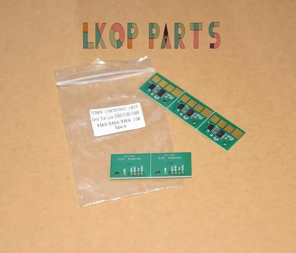 5pcs 15K совместимый чип тонера для Lexmark X463 X464 X466 X463de X464de X466de X466dte X466dwe МФУ лазерный принтер