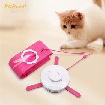 

New Cat Toys 360 Degree Automatic Interactive Feather Toys for Cats Funny Exercise Discs Pet Puppy Toy For Dog Cat Playing