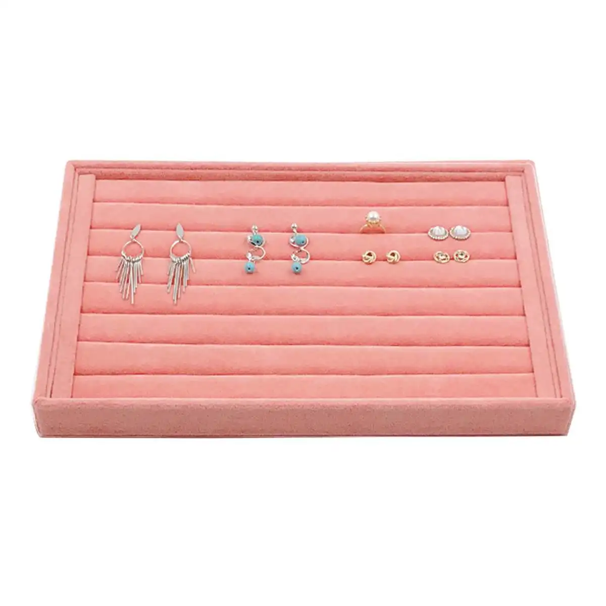 Flat Tray Лоток для хранения ювелирных изделий розовое кольцо серьги подвеска Дисплей лоток подставка держатель ювелирных изделий многофункциональный ящик для хранения браслет Органайзер - Цвет: Flat Tray