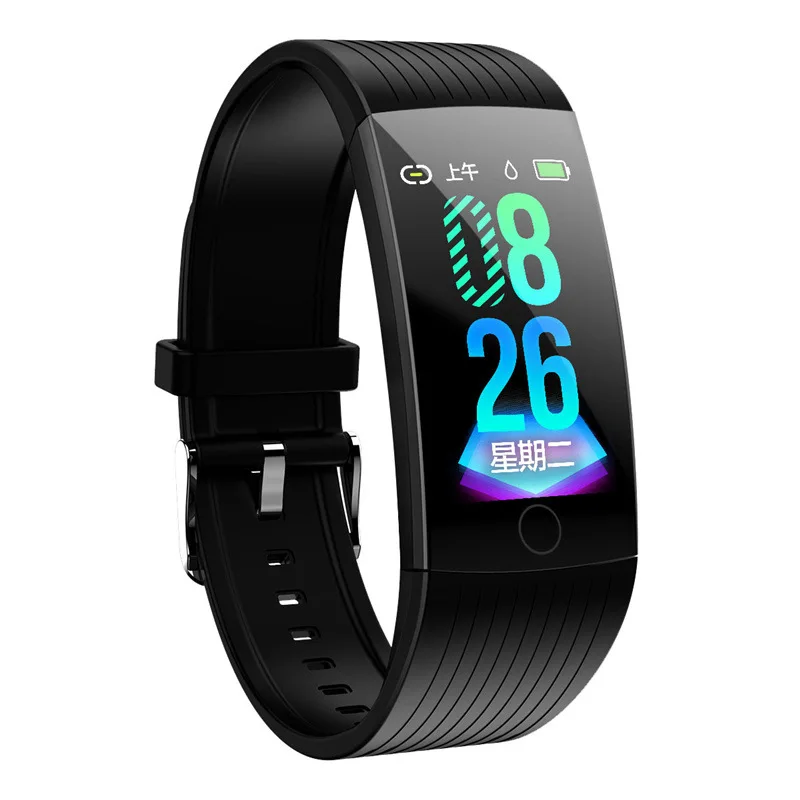 Black Q18 смарт-браслет IP68 водонепроницаемый браслет 1,14 дюймов экран монитор сердечного ритма фитнес-трекер Смарт-часы для Android и IOS - Цвет: Black