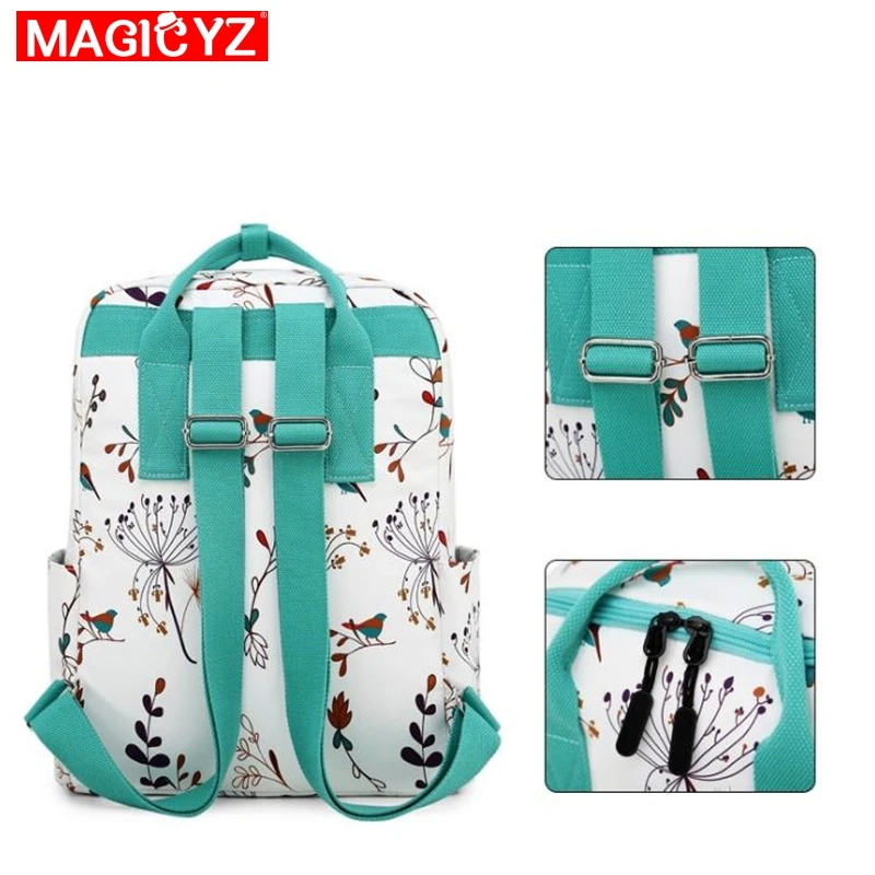 Flower print bag female College wind school students backpack girls Bagpack Mochila Multifunction large capacity Laptop backpack