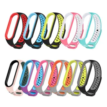 

Silicone Wristband Tri-color Watch Strap Band for Xi-aomi Mi Band 5 Bracelet