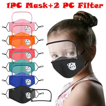 

1PC Mask + 2 Filters Washable Reusable Polyester Face Mask Fashion Children Print Colored Design Mask Masque Visage Cubrebocas