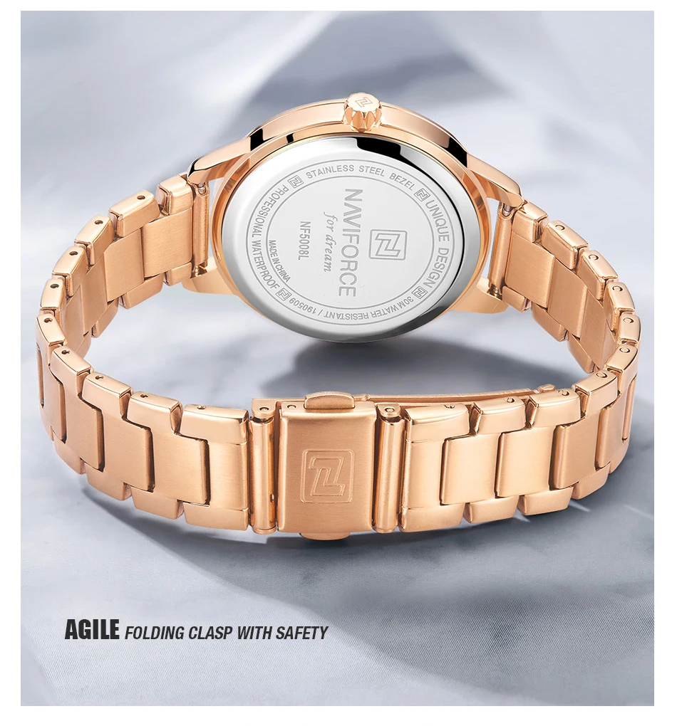 NAVIFORCE женские часы лучший бренд класса люкс Кварцевые водонепроницаемые женские наручные часы женские модные часы для девочек relogios feminino