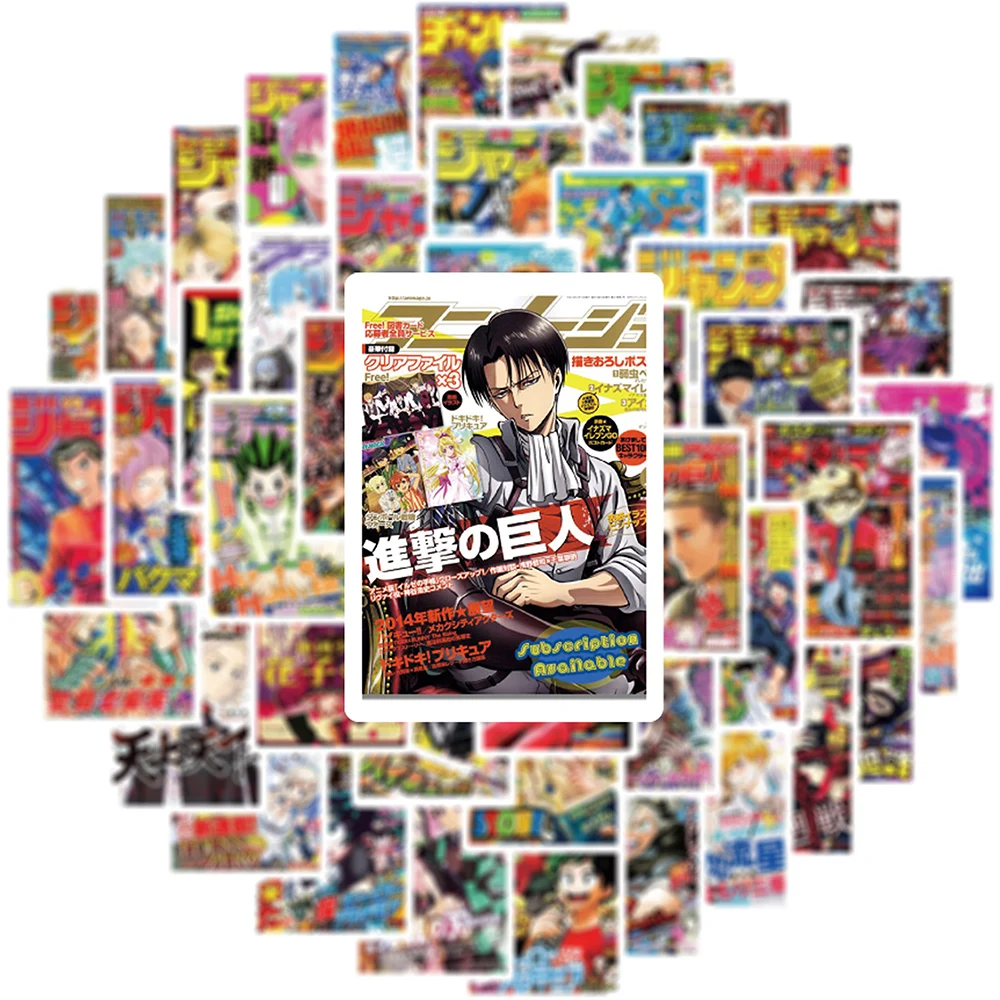 10/30/50PCS Anime Stickers Mix Attack on Titan HUNTER×HUNTER Sticker Bike Skateboard Motorcycle Phone Car Kid Toy Cartoon Decal