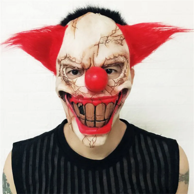 Halloween carnaval costume de fête demi-masque de clown latex dhorreur pour adultes 