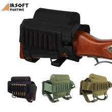 Tactical Shotgun Buttstock Ammo Holder Hunting Airsoft Rifle Butt Stock 7 Round Bullet Carrier Gun Cartridge Pouches