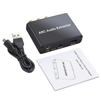 

ARC Audio Adapter HDMI Audio Extractor Digital To Analog Audio Converter 192KHz Aluminum DAC SPDIF Coaxial RCA 3.5mm Jack Output