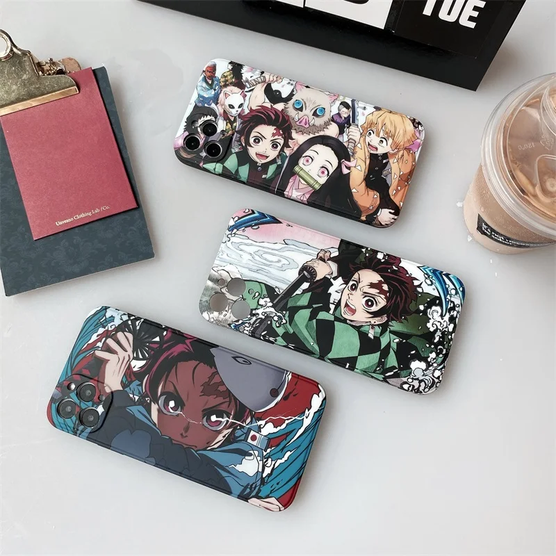 Cute Japan Demon Slayer Case For Iphone 11 12 13 Pro 7 8Plus X XR XS Max Phone Cases Anime Kimetsu No Yaiba Soft TPU Cover Coque iphone 13 pro max case clear