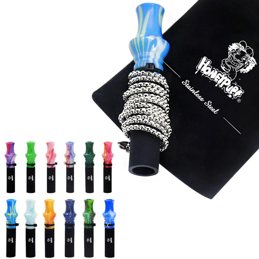 HONEYPUFF Resin& Silicone Accessories with Stainless Chain