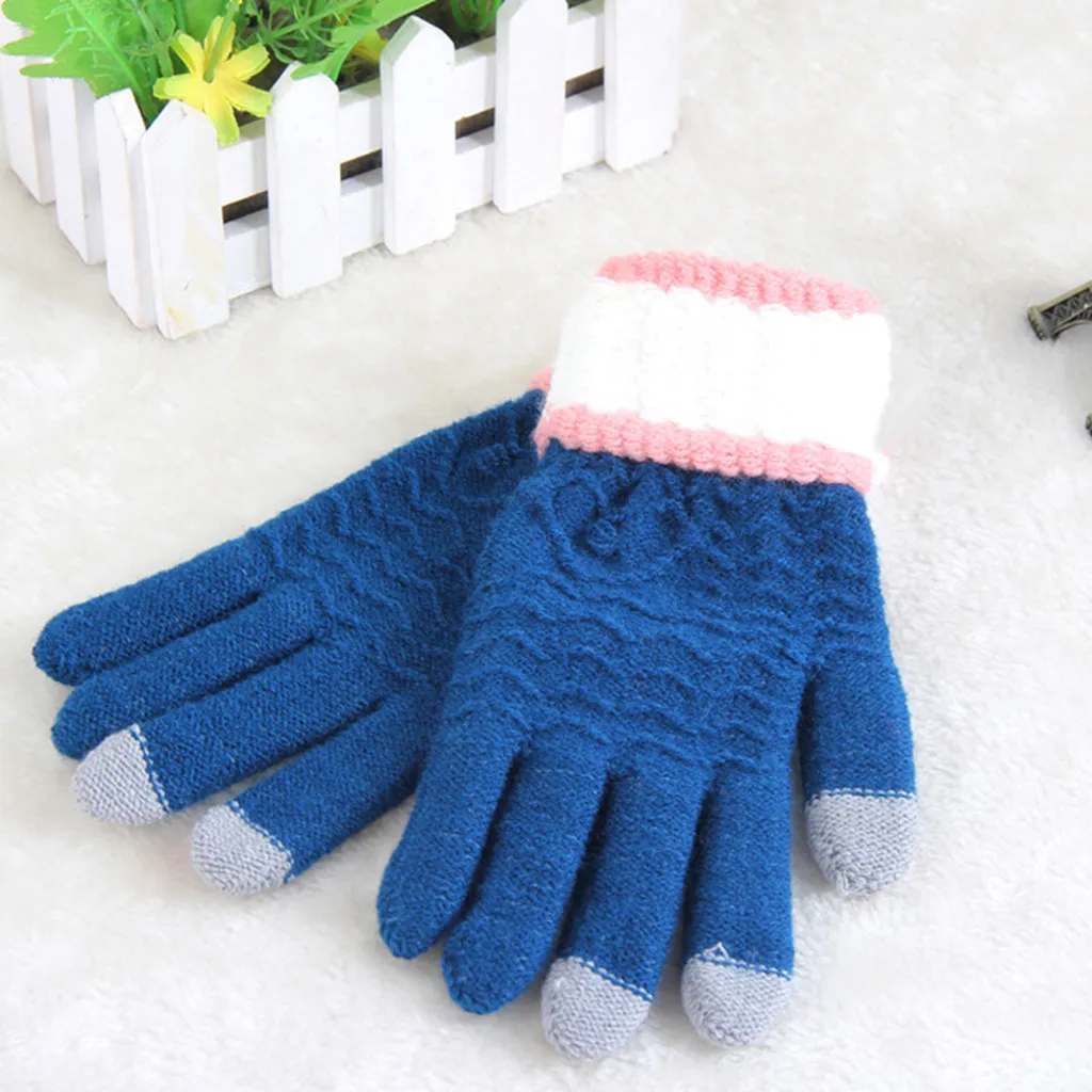 SAGACE женские перчатки для сенсорного экрана полный палец Guantes женский крючком Luvas утолщаются Зимние перчатки для женщин
