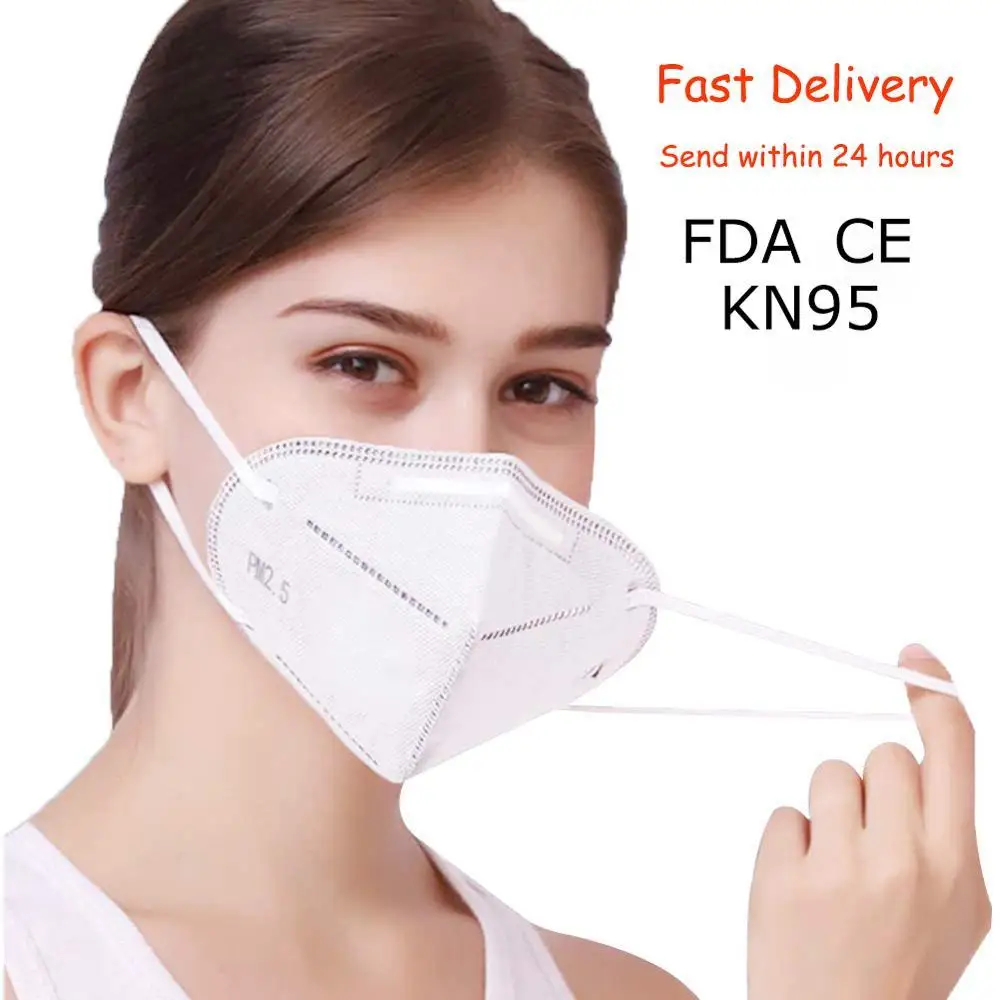 

18H Ship 50PCS N95 Mask KN95 Face Mask Adult Anti-fog Haze Dustproof Mask Non-Woven Fabrics Mask Reusable Mask Drop Ship